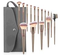 15 Pcs Professional makeup brushes Set - Premium Synthetic Bristles for Flawless Foundation, Blush, Concealer & Eyeshadow, Complete Beauty Kit with Stylish PU Cosmetic Bag