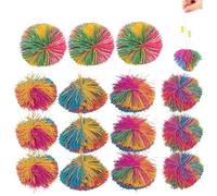 15 PCS Sensory Balls 3 Inch Creative Fun Toy Stringy Balls Soft Rainbow Tactile Sensory Toys Eco-Friendly for Children Stress and Anxiety Relief Gifts Fidget Ball