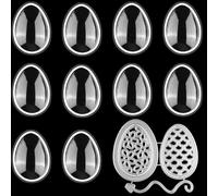 15 PCS/Set10 Pcs Easter Egg/Balloon Dimensional Shaker Domes with 5 PcsEaster Egg Metal Dies for Card Making Peel-Away Adhesive Clear Plastic Dimensional Domes for Shaker Card Making Handmade Crafts