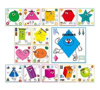 15 PCS Shape Posters, Shapes Learning Bulletin Board Set School Decoration Supplies Teaching Tool for Toddler Kid Family Classroom, 12” x 11.5”