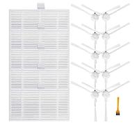 15 Pcs Side Brush Filter Kit Replacement for Lydsto W2 Robot Vacuum Cleaner Parts, 10 Side Brushes, 5 HEPA Filters