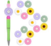 15 Pcs Silicone Beads Focal Bead for Beaded Pens Daisy Silicone Focals Flower Beads for Bracelet Necklace Accessory Soft Durable Flower Decoration for Jewelry Handmade Crafts, Colorful