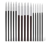 15 Pcs Silicone Paint Brushes for Crafts, 5 Shapes Head, Rubber Paint Pens Silicone Clay Tools Dotting Tools for Painting Pottery Nail Art Gouache Acrylic 0.11/0.20/0.31 inch