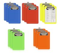 15 PCS Small Clipboards 4 x 6 Inch, ATSKIM Plastic Colored Clipboards, Memo Size Boards for Classroom Restaurants, Small Clip Board for Pocket Lists Receipt Notepad, Office Supplies (15 Pcs)