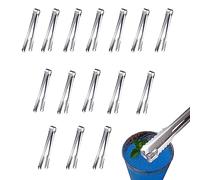 15 Pcs Stainless Steel Ice Tongs,Kitchen Tongs,Wedding, Party,Mini Sugar Tongs,Buffet, Grill,Small Buffet Serving Tongs Picnic,for Food Coffee Sweets Bread Cake Kitchen Party Bar Bucket (6 Inch)