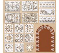 15 Pcs Stencils for Painting Talavera, Floral Arch Border Talavera Stencil