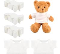 15 Pcs Stuffed Bear Toy White T Shirt Bulk Sublimation Blank Bear Clothes White Tee Shirt Doll T Shirts for 15 Inch Stuffed Bears Dolls DIY