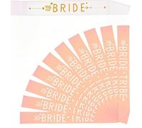 15 PCS Team Bride Tribe Sashes Set Hen Party Sashes Hen Do Accessories Decoration Team Bridal Satin Bachelorette Sashes 14 PCS Rose Gold & 1PCS White Sash Gold Text Shower Sash Bride Wedding Night Out