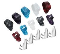 15 Pcs Thumb Picks Stainless Steel Finger Picks Medium Finger Picks Adjustable Banjo Finger Pick Plastic Thumb Picks Guitar Finger Pick for Guitar Banjo Harp Bass