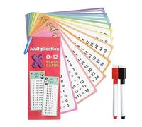 15 Pcs Times Math Tables Flash Cards Division or Multiplication Table Flash Cards with 2 Dry Erase Pens Math Educational Flashcards for 1st to 3rd Grade Math Learning Practice Cards (Multiplication)