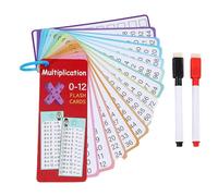 15 Pcs Times Tables Flash Cards 0-12 with Poster Marker,MEOAlBkey Reusable Multiplication Tables for Learn Times Tables Fun Math Games