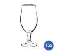 15 Pcs Transparent Glass Beer Cups Executive Bormioli Rocco 0,4 Cl