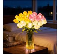 15 PCS Twinkling Tree Tulips Night Light, Radiant Romantic LED Tulip Lamp, Warm Flower Light for Mother's Day Birthday Gift for Women Mom (Mixed)