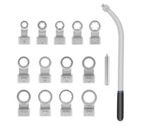15 Pcs Universal Auxiliary Belt Tensioner Pulley Removal Tool Kit Engine Timing Belt Tension Wrench Set with Hex and Dodecagonal Adapters Kit (0.47"-0.74") for Mechanical Repairs