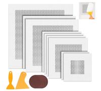 15 Pcs Wall Repair Patch Kit 2/4/6/8 Inch Self Adhesive Plasterboard Repair Patch with 4 Sandpaper and 2 Putty Knife Drywall Patches Repair Kit for Quickly Fixing Broken Walls and Ceilings Hole