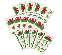 15 Pcs Welsh Flag Tattoos, Welsh Temporary Tattoo Transfer Stickers for St.George's Day Euro Football Fan Party Decorations, World Cup European Cup International Competitions