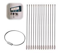 15 Pcs Wire Keychain Cable Keyring Loop Large Key Ring Hoop, Nylon-Coated Stainless Steel with Threaded Barrel Connectors for Hanging Luggage Tags, Keyrings, ID Tags