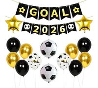 15 Pcs World Cup Decorations 2026, World Cup Balloons, Gold Hanging Banner Balloon