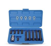 15-Piece Alloy Steel Hex & For Torx Socket Set, 1/2-Inch Drive For Impact Sockets, 30mm/75mm Lengths for Automotive Repair and DIY Projects(M type)