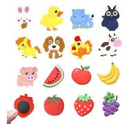 15-Piece Animal Fridge Magnets Set, Cute Farm and Zoo Animal Shapes, Refrigerator Whiteboard Magnets