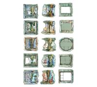 15 Piece Beautiful Pane Transfers Waterproof Decorative Crafting Art Undertakings Permanent PET Sight from the PET