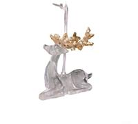 15-Piece Christmas Ornament Set Acrylic Hanging Decorations Including Angels Snowflakes Trees Elks and Candy Canes for Holiday For Festive Display (mounted moose)