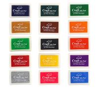 15 Piece Color Ink Pad, Ink Pad Set, Stamp Pads, Environmentally Friendly and Non Toxic, for Scrapbooking, Card Making, Paper Craft, Fabric, Scrapbook, Canvas, Wedding, Rubber Art, Stamp Card Making