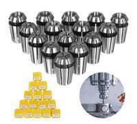 15-Piece Er11 Spring Collet Kit, CNC Workholding Engraving Collets, Precision Spring Collet Collection for Milling Lathe Tools, 1-7 Mm, 1/8 in, 1/4 in
