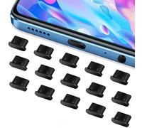 15 Piece of Type C Dust Cover, USB Type C Anti Dust Cap Cover Port Plugs Protector Compatible, Type C Dust Protection Plug, USB C Dust Plug for All Type-C Smartphones and Tablets (Black)