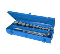 15 Piece PRO 3/4" Ratchet & Socket Set Forged Steel Handle 12 Bits & Extension Loops Metallics One Size
