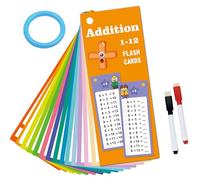 15 Piece Reusable Math Addition Flashcards For Kids Erasable & Durable Learning Tool For Early Education School Training And Home Practice Nzd282 (Orange, 10x18.5x2cm)