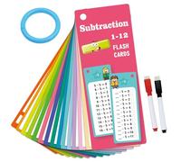 15 Piece Reusable Math Subtraction Flashcards for Kids - Durable Early Education Learning Tool for School Training and Home Practice 15PCS (Watermelon Red, 10x18.5x2cm)
