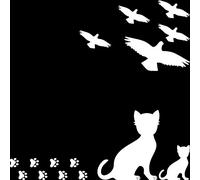 15-Piece Set Bird Bird Dog or Cat Paw Sticker Tattoo Warning Birds Window Protection Bird Strike Decorative Film (Cats to the Right, White)
