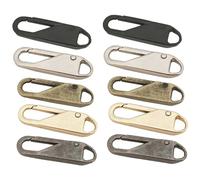15-Piece Set of Heavy Duty Zipper Grippers, Universal Replacement Pull Tabs for Clothing, Jackets, Pants, Jeans, Purses, Bags, and Crafts - Includes 5 Assorted Colours