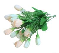 15 Piece Silk Magnolia Buds Artificial Flowers for Wedding Hall Decor Balcony Railing Styling and Visual Merchandising (White)