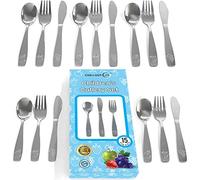 15 Piece Stainless Steel Kids Silverware Set - Kids Utensil Set - Metal Kids Cutlery Set Includes 5 Small Kids Spoons, 5 Forks & 5 Knives