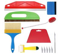 15-Piece Wallpapering Tool, Wallpaper Smoothing Tool Set, Professional Wallpaper Hand Tool Set, for Adhesive Contact, Wallpaper, Window Film