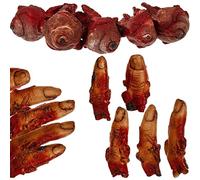 15 Pieces Broken Fake Body Parts Bloody Decoration Scary Fake Fingers Eyeballs Horror Props Halloween Horror Haunted Room Vampire Zombie Party Favors, Eyeballs
