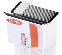 15 Pieces Clear Hanging File Folders Letter Size with Tabs and Inserts Poly Hanging Document Folder 8.5x11inch Filing Cabinet Folders Hanging Hanging Paper Folder for File Cabinet Medical Charts