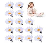 15 Pieces Daisy Hair Clips, Cute Braid Accessories, Flower Small Hair Clips, Anti-Slip Flower Claw Clips, Strong Fixing Hair Clips, Suitable for Women Girls (White)