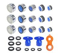 15 Pieces Faucet Aerator, M18 M22 M24 Faucet Filter, Anti-Splash Filter Insert, Spout Built-in Accessories, Regulator, Adapter, Connector, Suitable for Kitchen, Bathroom