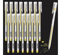 15 Pieces Gold Gel Ink Pens Art Design Supplies 0.5 mm Highlight Drawing Pens for Black Paper Drawing Wedding Invitations Sketching Illustration Journaling Coloring Book (Gold)