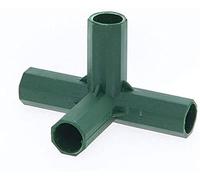 15 Pieces Greenhouse Frame Connectors Plastic PVC Fitting Support Gardening Frame Building Supports Fruit Cages Netting Frames Fencing Cane Rods Stakes Connectors (Green 4 Way Corner Connector 11MM)