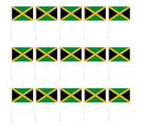 15 Pieces Jamaican Hand Waved Flags, National Flag Hand Waved Flags, Polyester Flags, Party Decorations, Fan Flags, Decorative Flags, Fan Supplies