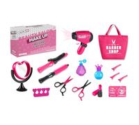 15 Pieces Kids Hairdressing Set, Playhouse Tools for Girls, Pretend Hairdressing Toys, Role Play, Gifts for Kids Ages 3 4 5 6 7 8 Years Old