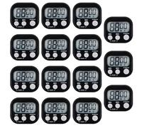15 Pieces Kitchen Timers for Cooking, Magnetic Kitchen Timer with Alarm, Digital Minute Countdown Timer for Kitchens Cooking Classroom Gym Study Teeth Cleaning Kids Children (Black)