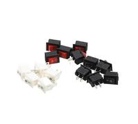 15 pieces mini rocker switch SPST snap switch button AC 250V 3A / 125V 6A 2-pin I/O 10 * 15mm switch rocker(Mixed)