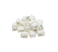 15 pieces mini rocker switch SPST snap switch button AC 250V 3A / 125V 6A 2-pin I/O 10 * 15mm switch rocker(White)