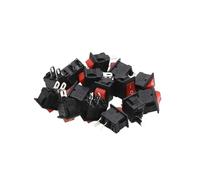 15 pieces mini rocker switch SPST snap switch button AC 250V 3A / 125V 6A 2-pin I/O 10 * 15mm switch rocker(Red)