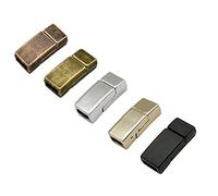 15 Pieces Mix Flat Magnetic Clasps for Jewelry Making Leather Strap Glue in 5x2mm Hole